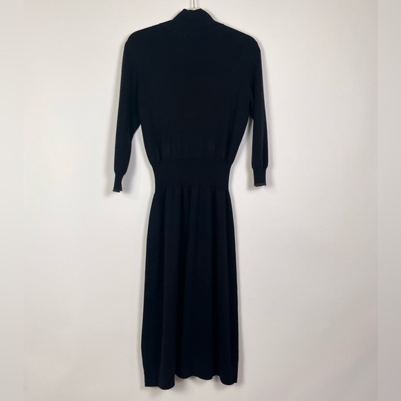 Unsubscribed Cashmere Blend Polo Sweater Dress | Black | Size S - Picture 3 of 10